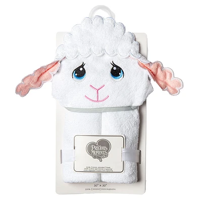 Precious Moment White  Lamb Hooded Towel