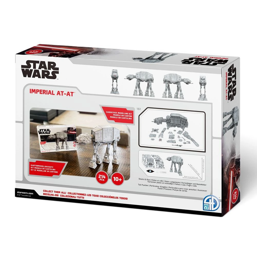 4D Build, Star Wars Imperial AT-AT Walker, 3D Paper Model Kit, 214 Piece Paper Model Kit