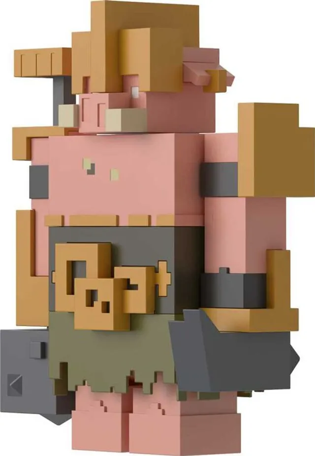 Kit 2 Boneco Minecraft Legends - Creeper Vs Piglin Bruiser
