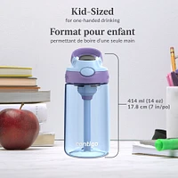 Bouteille d’eau antifuite et antidéversement pour enfants Contigo Aubrey avec paille, zodiac améthyste pervenche, 414 ml