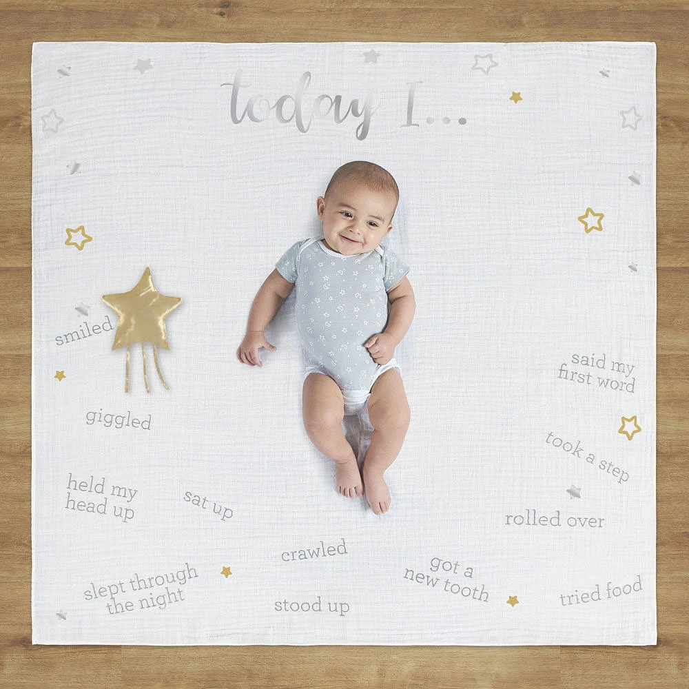 Just Born Sparkle Milestone Blanket