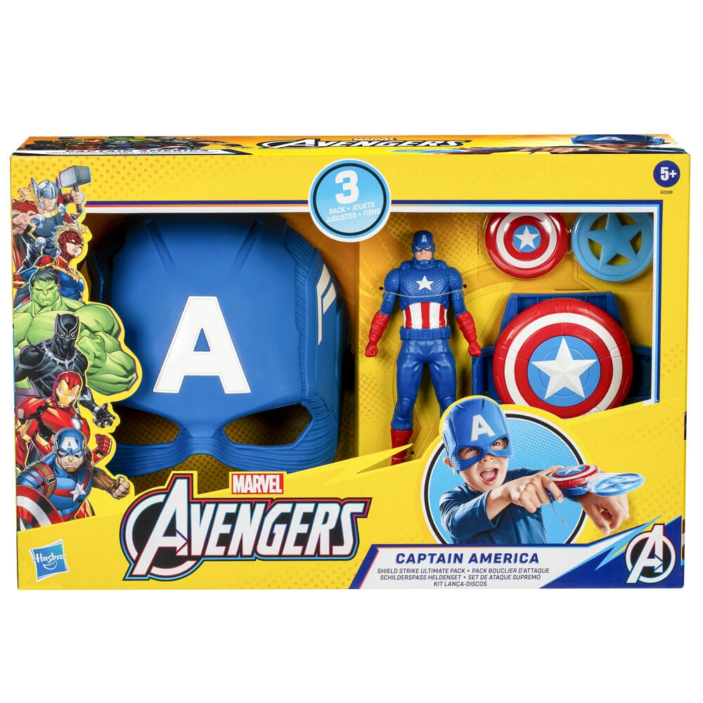 Marvel Avengers Captain America, Pack bouclier d'attaque, jouet de déguisement