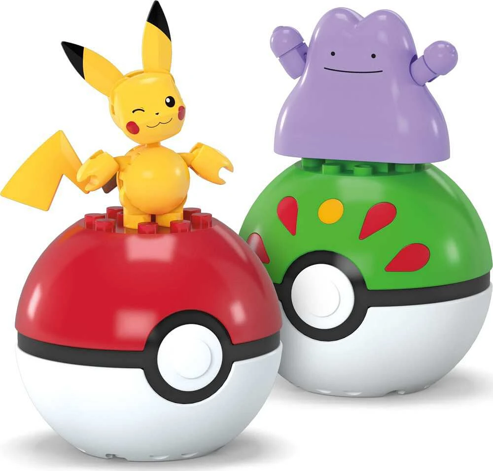 MEGA Pokémon Poké Ball 2-Pack Building Toy Kits with 2 Action Figures ( Pieces