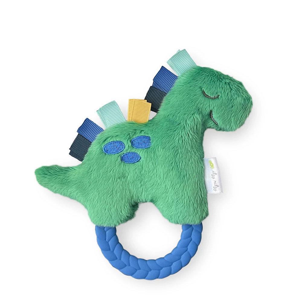 Itzy Ritzy Ritzy Rattle Pal Plush Dino W/ Teether