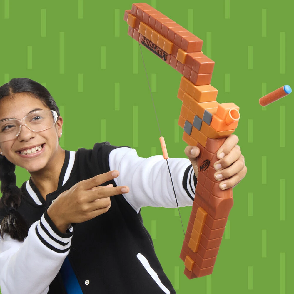 Nerf Minecraft Bow Dart Blaster, 8 Nerf N1 Darts