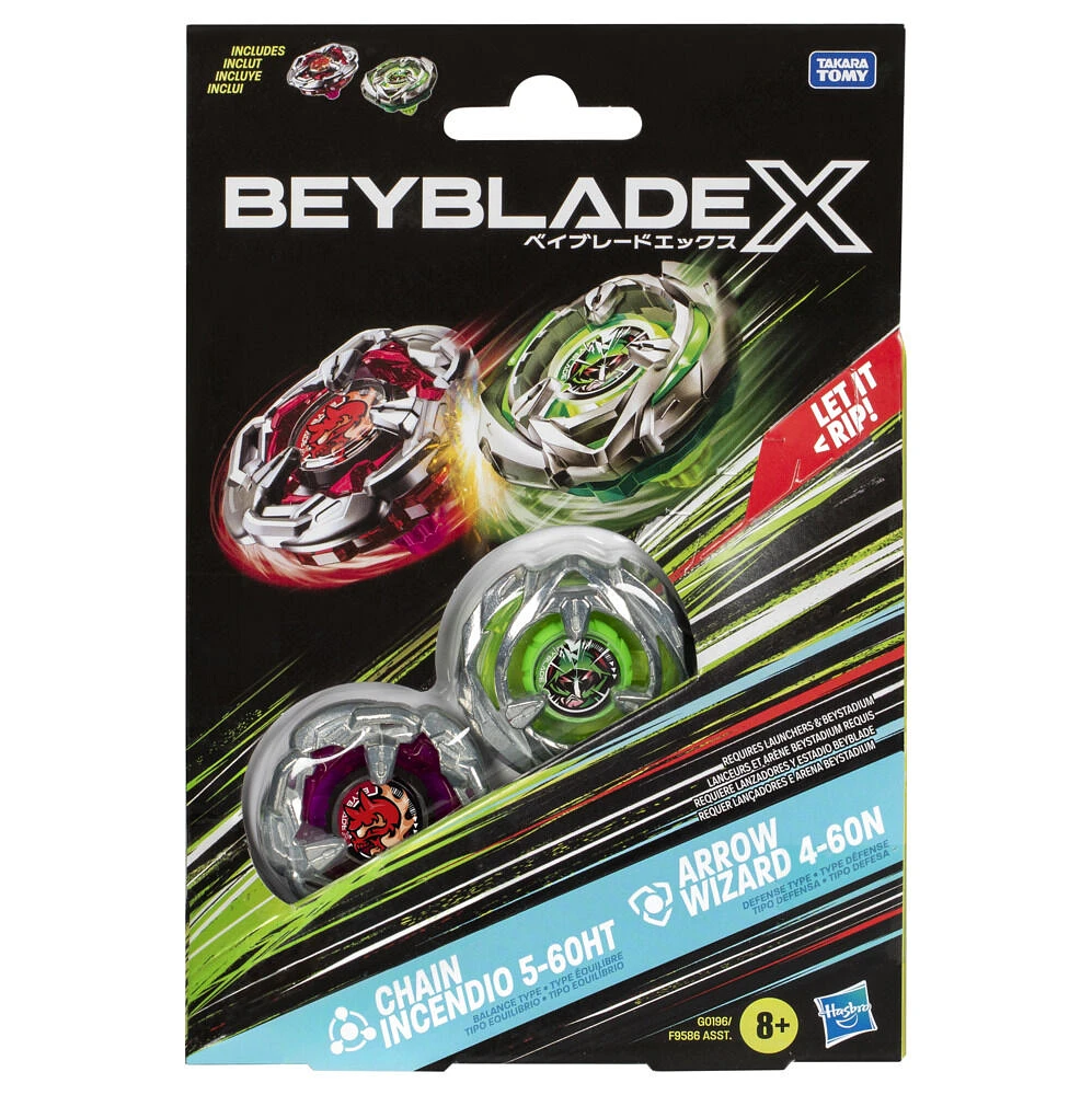 Beyblade X Dual Pack Chain Incendio 5-60HT et Arrow Wizard 4-60N