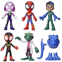 Marvel Spidey and His Amazing Friends Dino-Webs, Dino Heroes & Lizard Action Figures Set