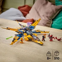 LEGO NINJAGO L'avion des tempêtes de Ras et Arin, jouet de construction pour enfants avec 3 figurines 71833