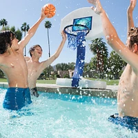 SwimWays, Ensemble de sport 2-en-1 pour la piscine, Filet de volley-ball et panier de basket-ball pour la piscine
