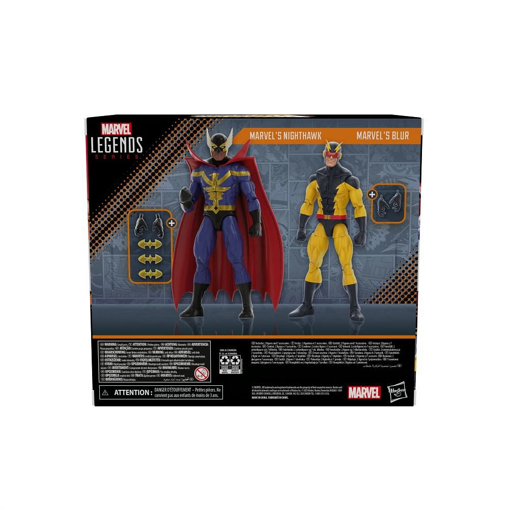 Hasbro Marvel Legends Series, Nighthawk et Blur, Pack de 2 figurines de 15 cm des bandes dessinées