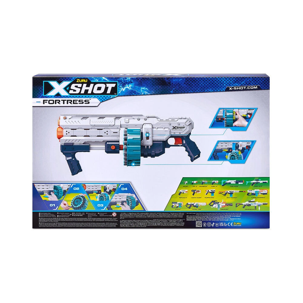 X-Shot Excel Fortress Blaster à fléchettes en mousse d'une capacité de 40 fléchettes (48 fléchettes) par ZURU