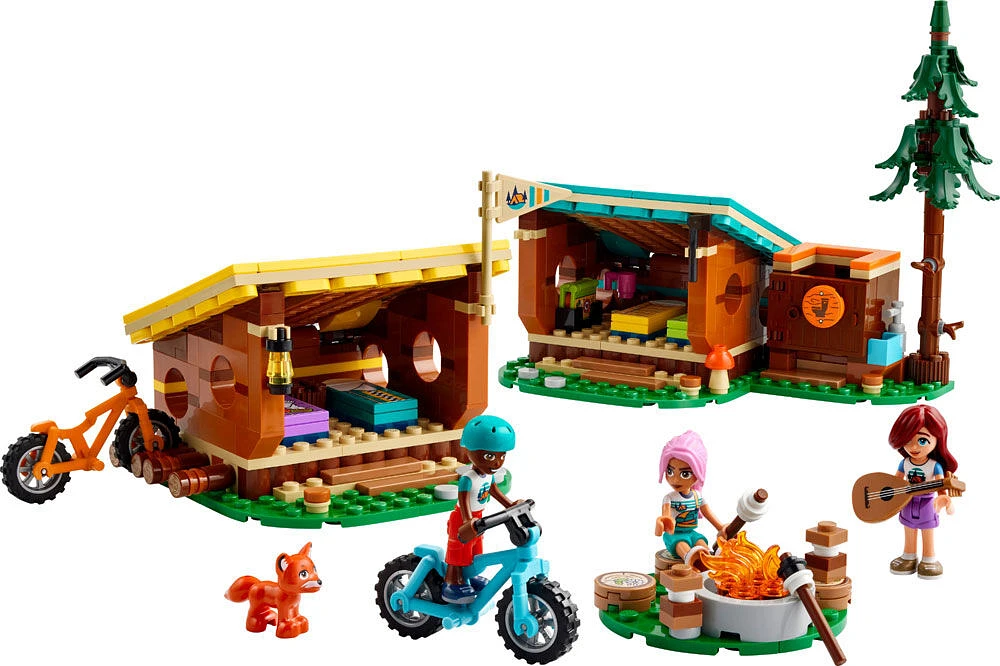 LEGO Friends Adventure Camp Cozy Cabins Camping Toy Set, Nature Playset for Pretend Play 42624