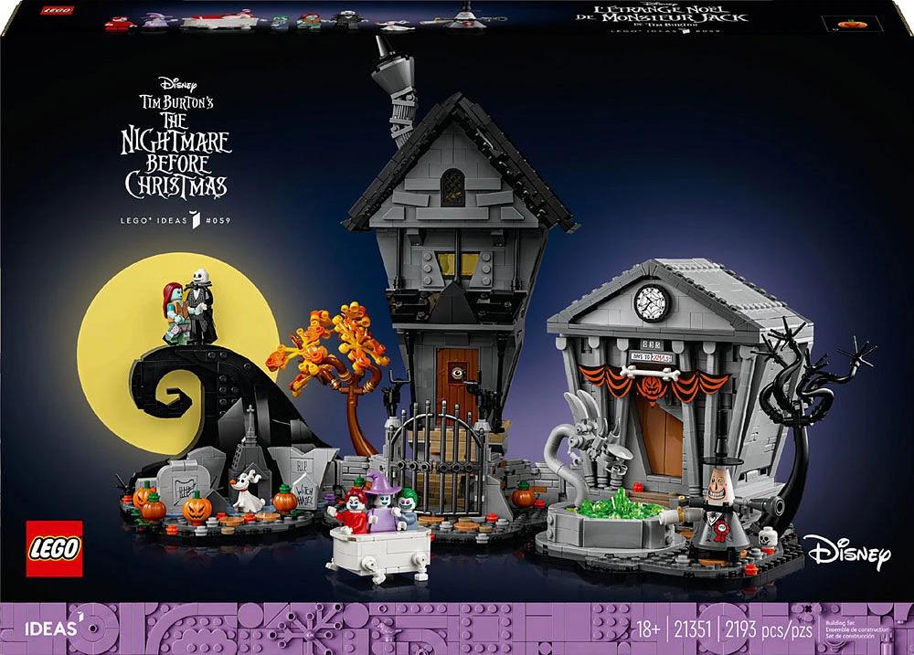 LEGO Ideas L'étrange Noël de monsieur Jack de Tim Burton et Disney Ensemble, Cadeau des Fêtes pour adultes 21351