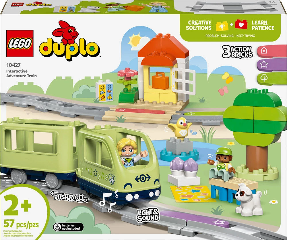 LEGO DUPLO Town Interactive Adventure Train Set - Learning Train Toy Playset with Lights and Sounds - 10427