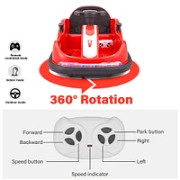 Voltz Toys Bumper Car Rectangular 360 Rotation with Remote, Red