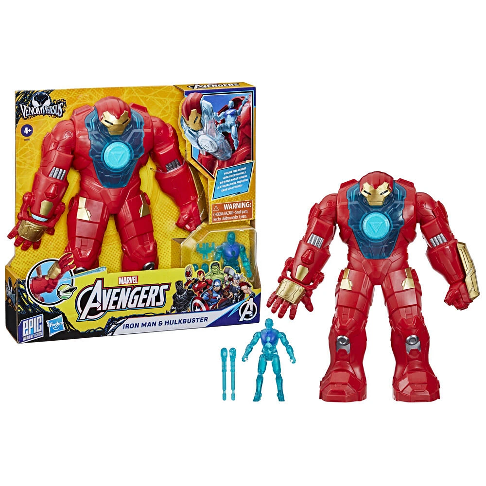 Marvel Avengers Epic World of Action VenomVersus, coffret de figurine Iron Man et armure Hulkbuster