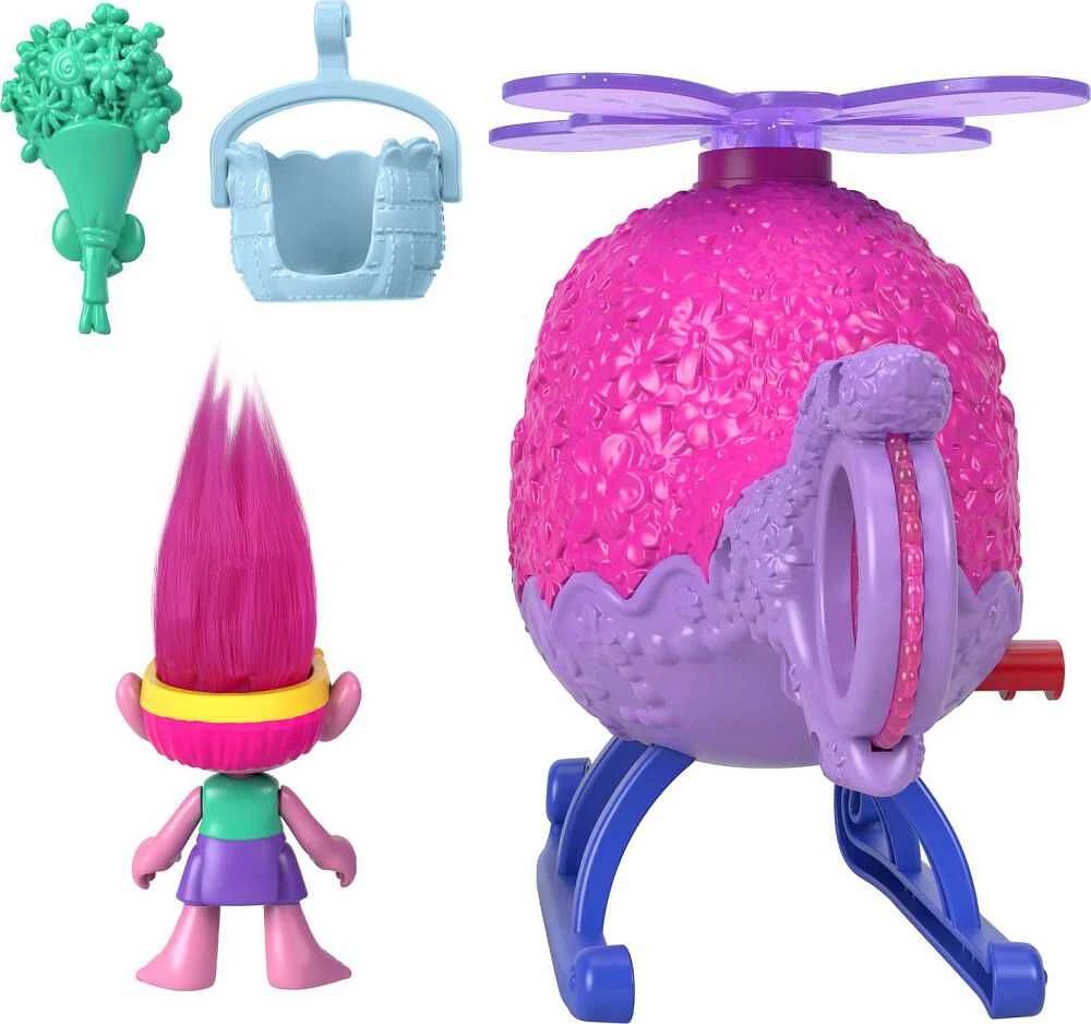 Imaginext DreamWorks Trolls Poppy Figure and Toy Helicopter for Preschool Pretend Play, 4 Pieces - R Exclusive