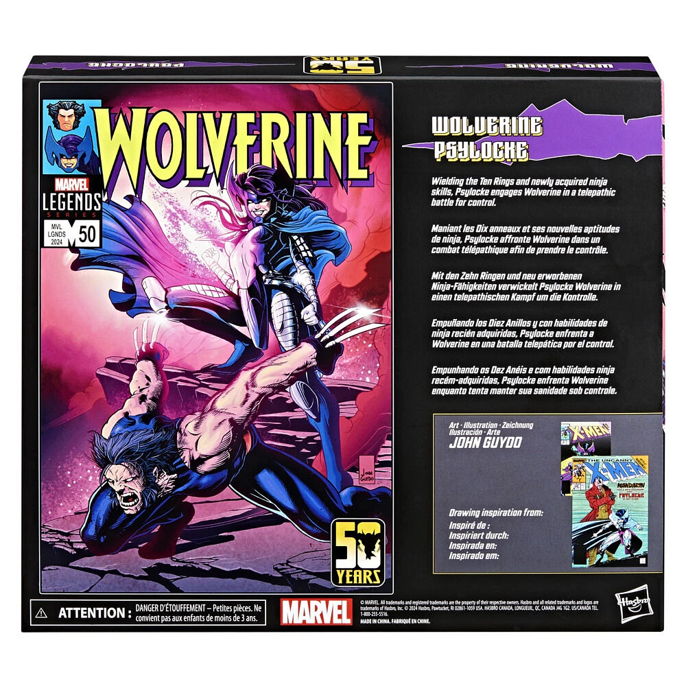 Marvel Legends Series Wolverine and Psylocke Action Figures