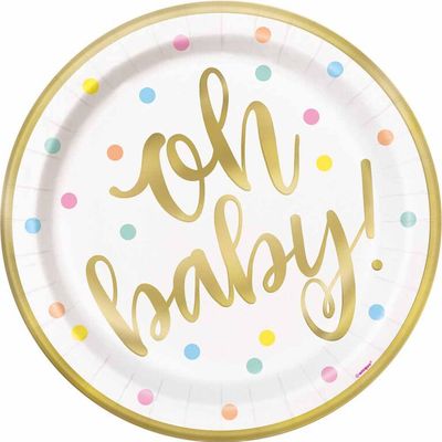 "Oh Baby" 9"  Plates 8 pieces - English Edition