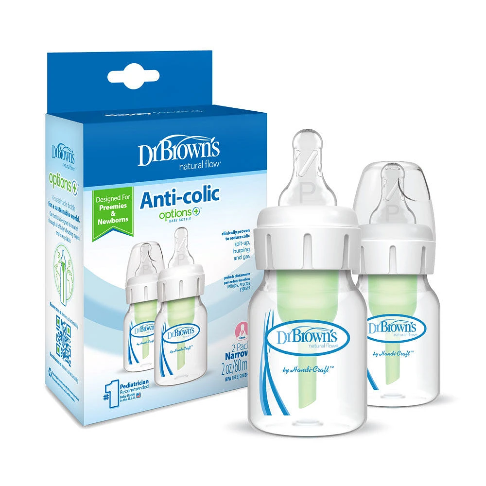 Dr. Brown's Options+ Preemie Bottles 2 oz. 2 Pack