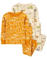 Emballage de 2 pyjamas pièces à imprimé de construction jaune Carter’s