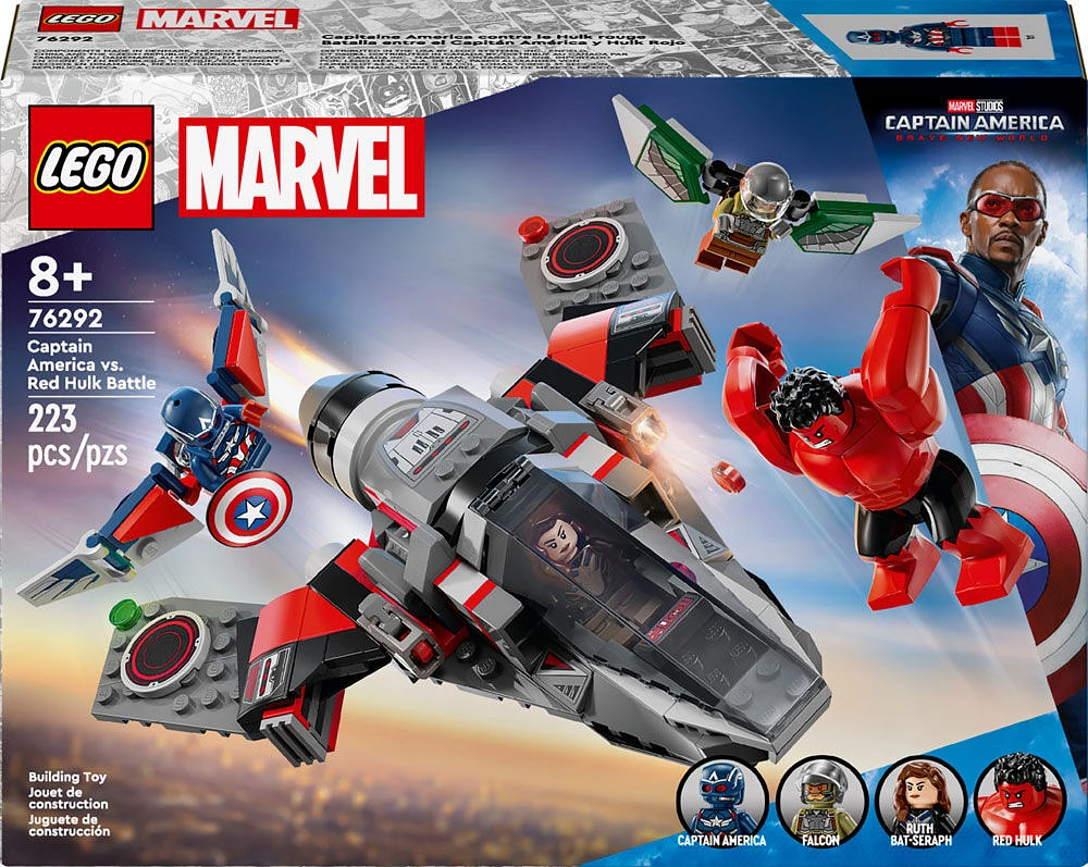 Avion à construire LEGO Marvel Capitaine America contre le Hulk rouge 76292