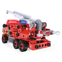 Meccano Junior, Kit de construction STEAM, Camion de pompiers avec effets sonores et lumineux