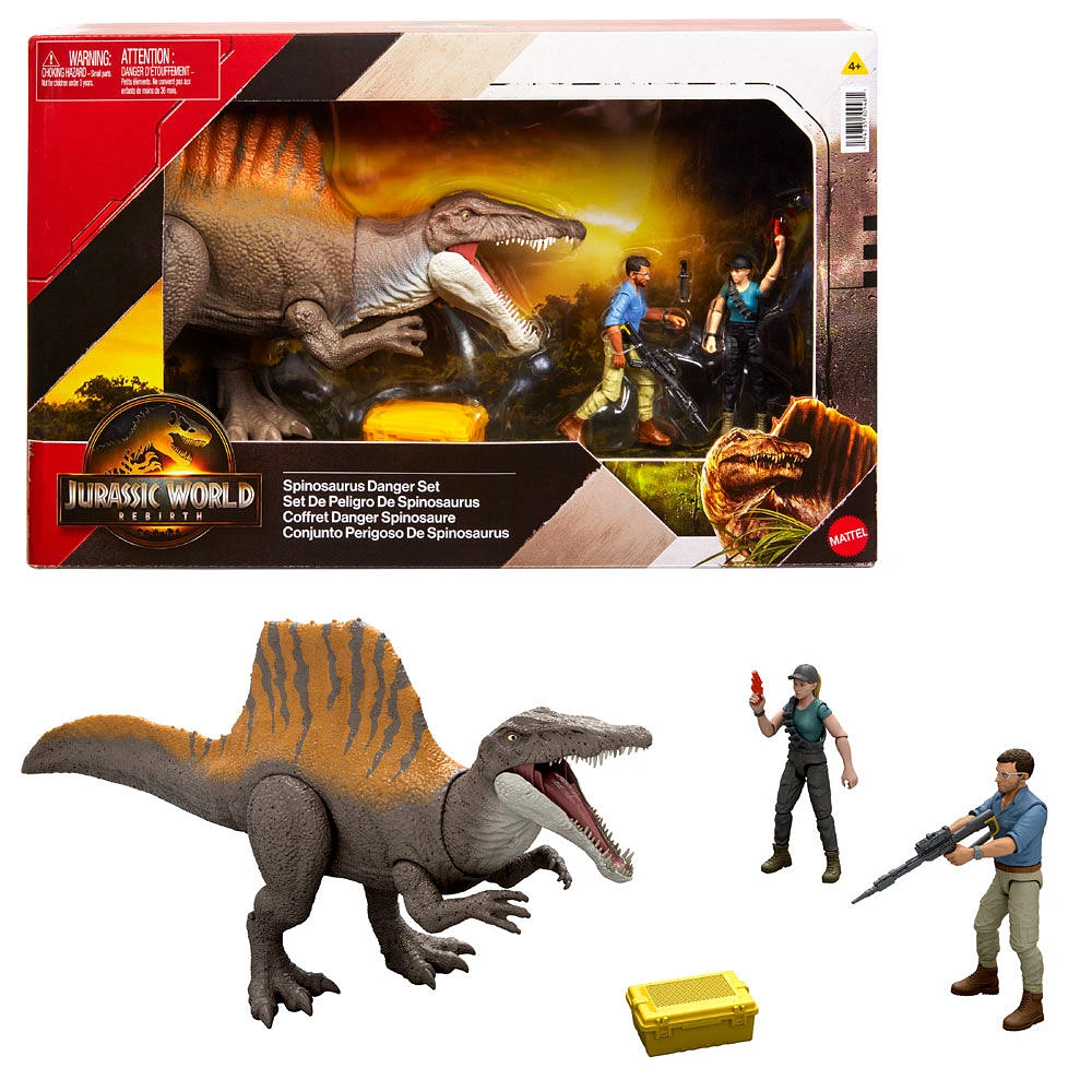 Jurassic World Rebirth Storypack with Exclusive Spinosaurus, 2 Human Figures & Accessories
