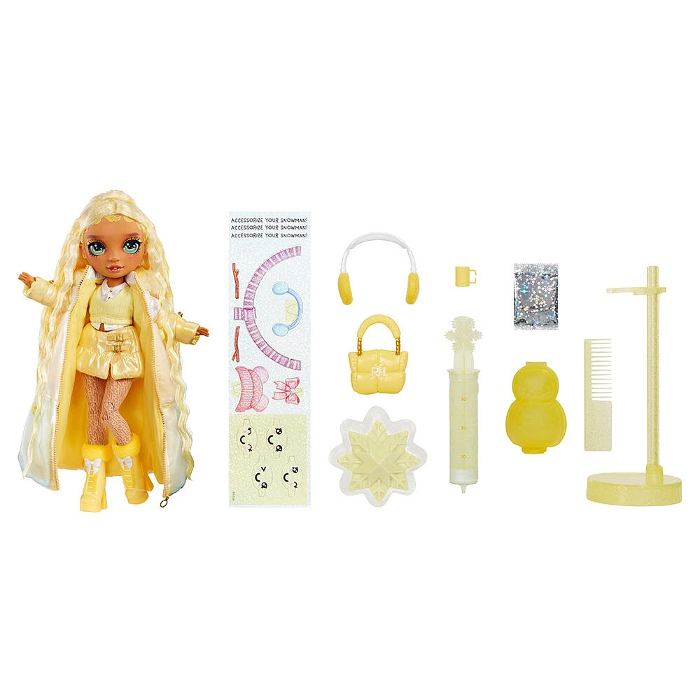 Rainbow High Winter Wonderland Sunny - poupée-mannequin jaune de 11 po (28 cm)