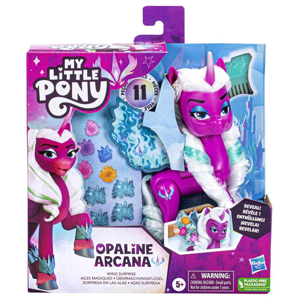 My Little Pony Opaline Arcana Ailes magiques, alicorne My Little Pony de 12,5 cm avec accessoires