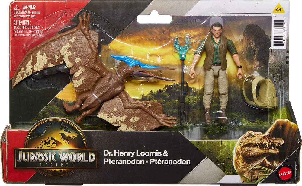 Jurassic World Rebirth Coffret figurines Dr Henry Loomis, Ptéranodon