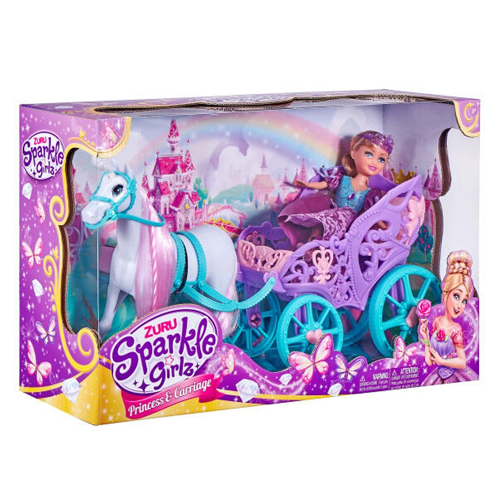 Zuru Poupée princesse Sparkle Girlz avec cheval et calèche