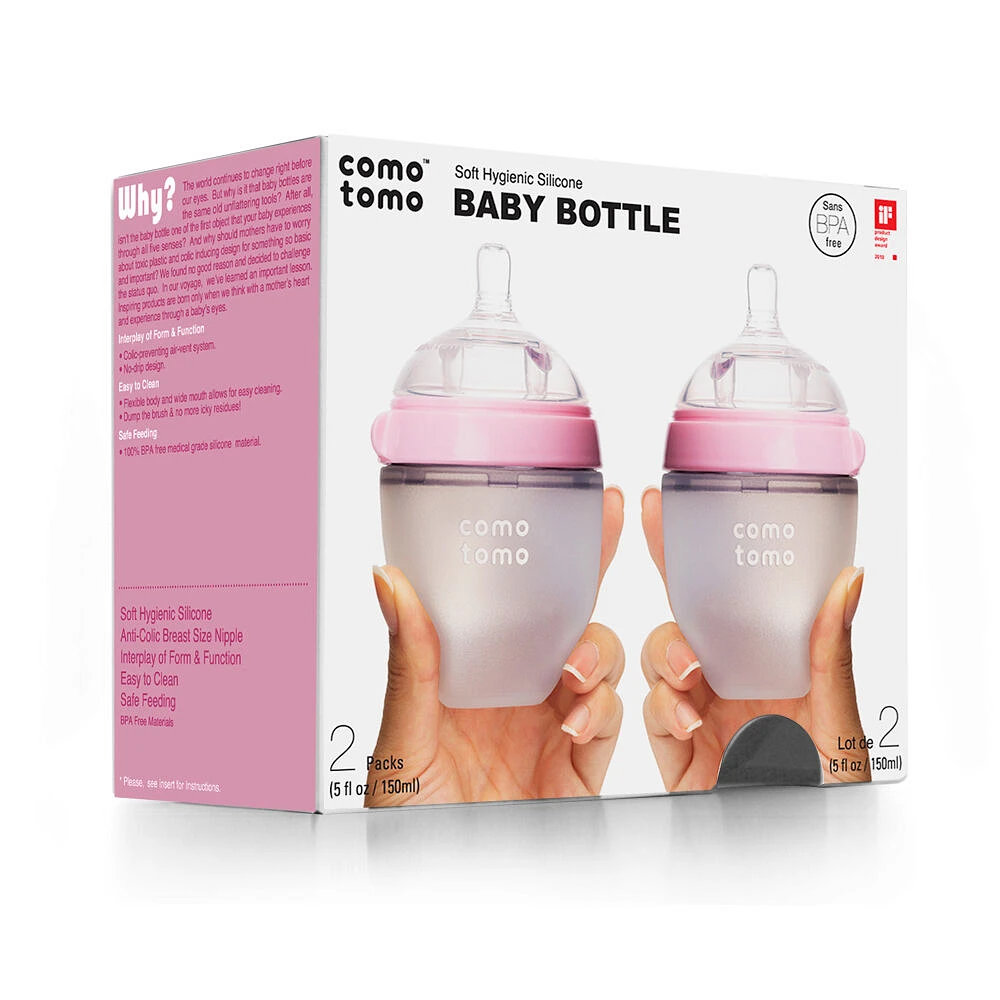 Comotomo Natural Flow Bottle 2P Pink
