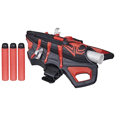 Marvel NERF Spider-Man Miles Morales Blaster Thwip-Tech, jouet de déguisement