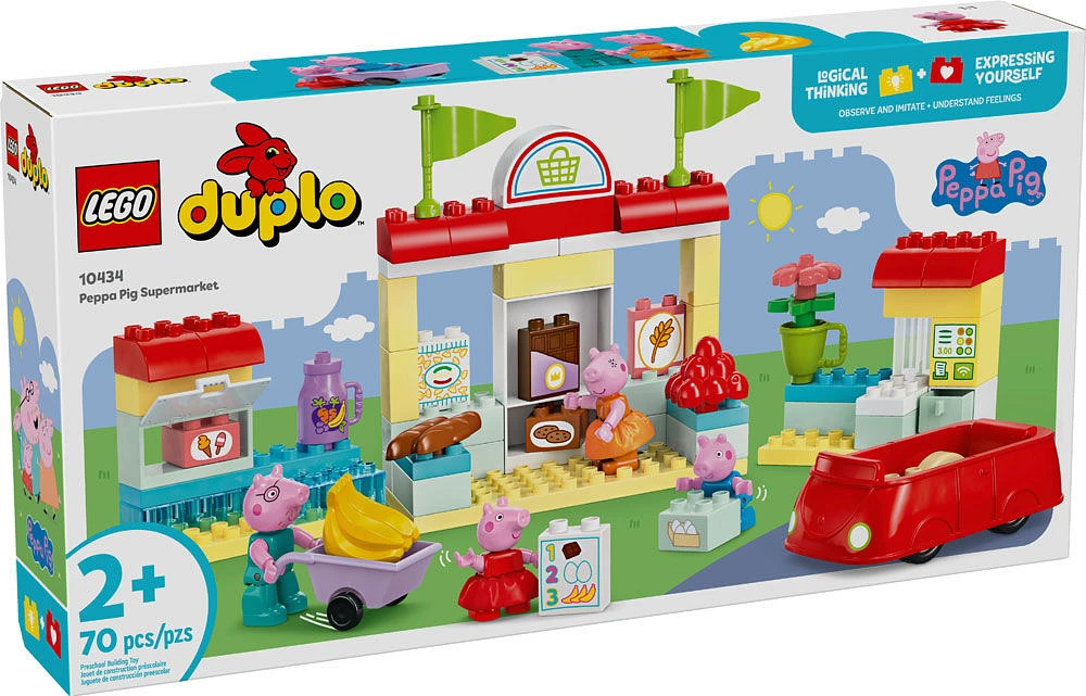 LEGO DUPLO Peppa Pig Supermarket Toy for Toddlers, Creative Build & Rebuild Playset, 10434