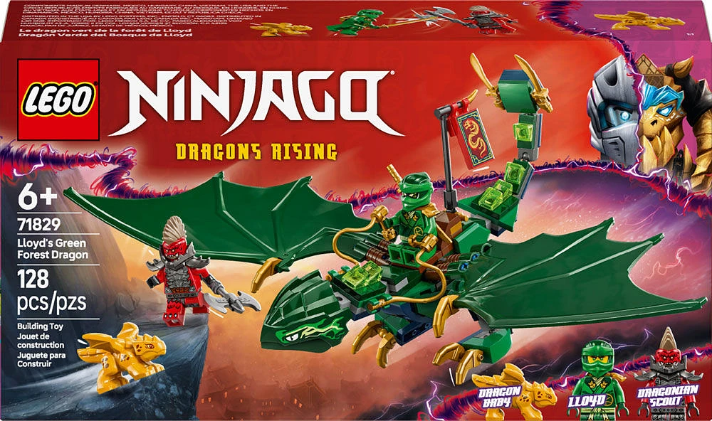 LEGO NINJAGO Lloyd's Green Forest Dragon Toy - Pretend Play Building Toy for Boys and Girls - 71829