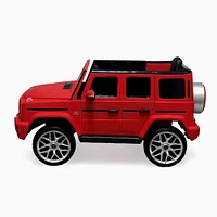 KIDSVIP Voiture 1 place pour enfants Mercedes G63 12V sous licence officielle avec roues en caoutchouc, musique, RC - rouge mat