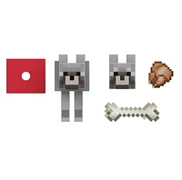 Minecraft-Loup-Figurine à collectionner avec accessoires