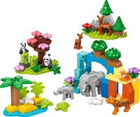 LEGO DUPLO Ma ville Familles d'animaux sauvages 3-en-1, Jouet d'apprentissage pour tout-petits avec 10 figurines d'animaux 10446