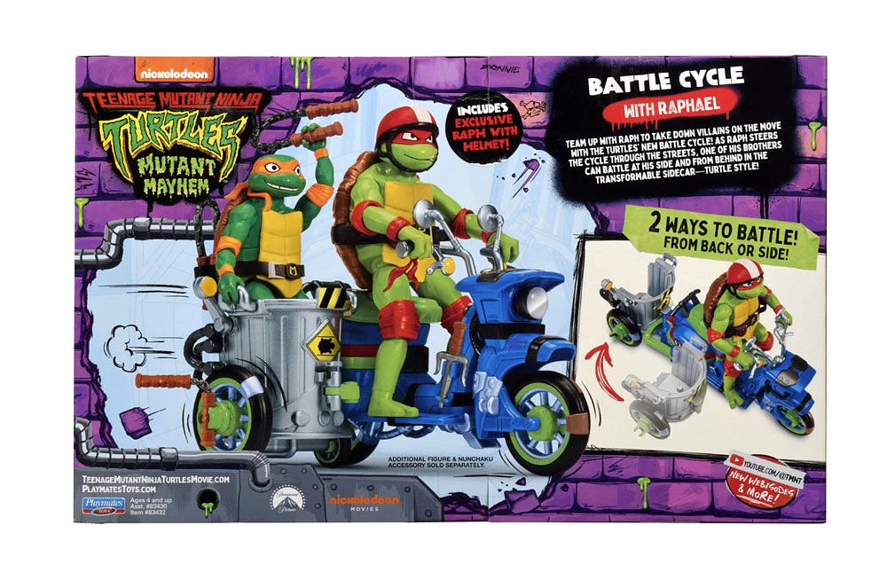 Les Tortues Ninja Mutantes : Mutant Mayhem Battle Cycle avec la figurine exclusive de Raphael