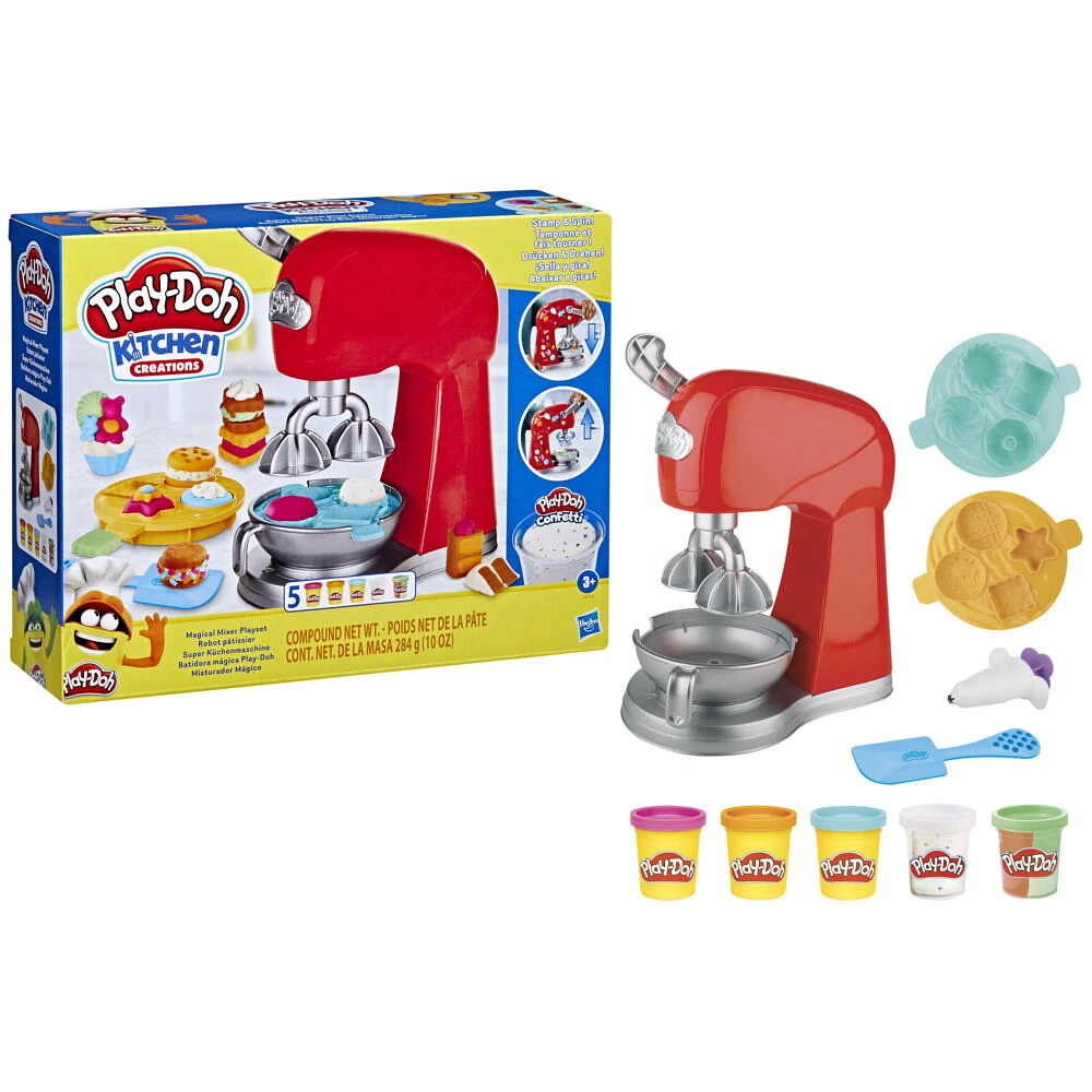 Play-Doh Kitchen Creations, Robot pâtissier, jouet de pâte à modeler avec accessoires de cuisine factices