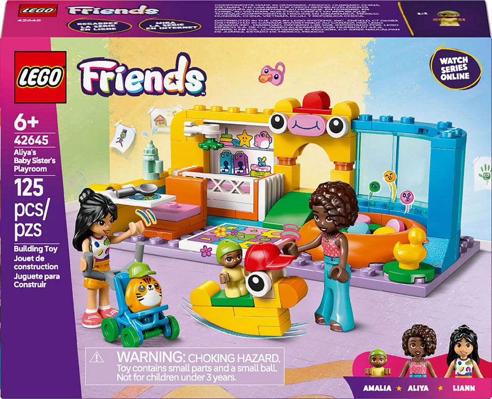 LEGO Friends La salle de jeux de la petite soeur d'Aliya, Ensemble de construction de jeu de simulation, Jouet de jeu de rôle 42645