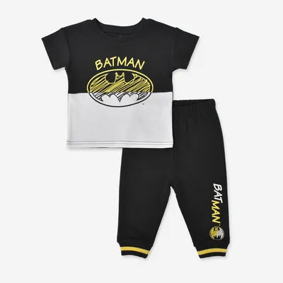 Warner Brothers Batman 2 Piece Top/Jogger Set Black