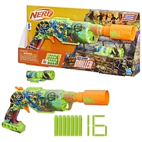 Nerf Zombie Driller, blaster à fléchettes, 16 fléchettes Nerf Elite, barillet rotatif 5 fléchettes, viseur amovible, jeux d'extérieur