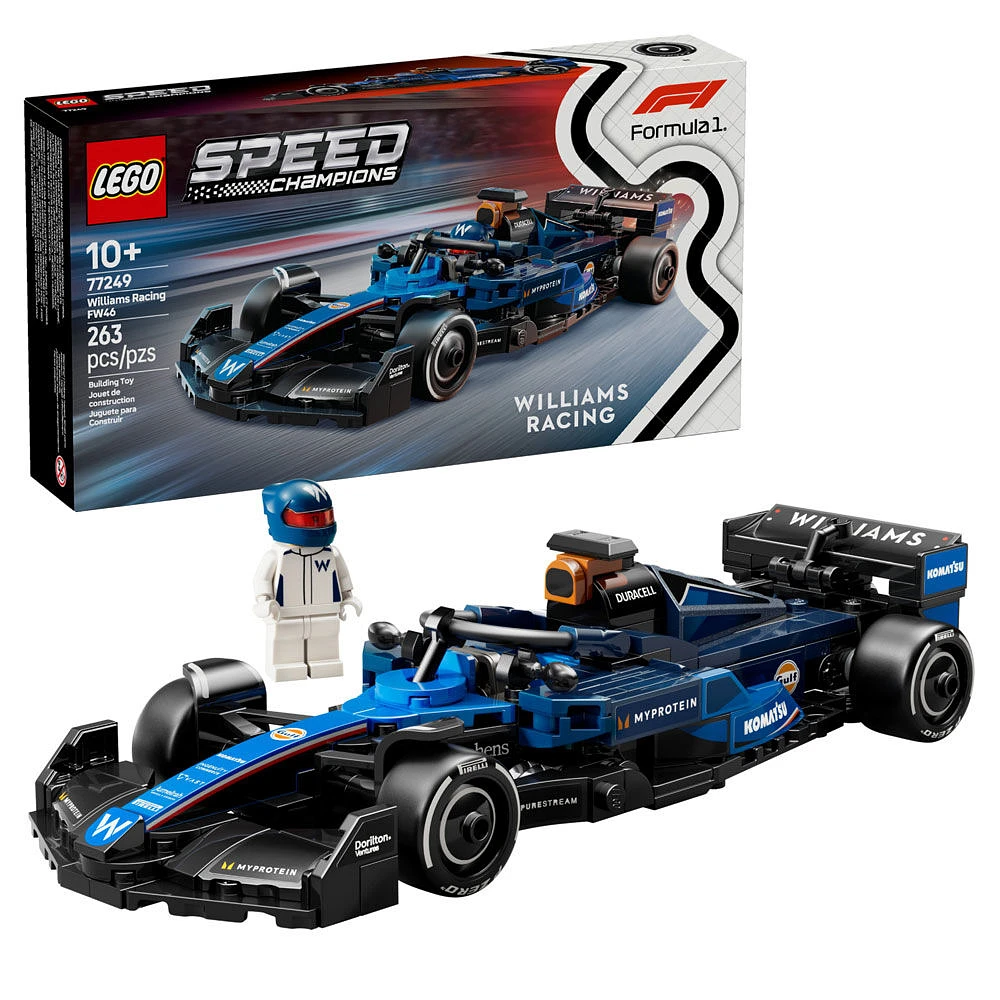 LEGO Speed Champions Williams Racing FW46 F1 Race Car, Vehicle Set and Driving Kit 77249