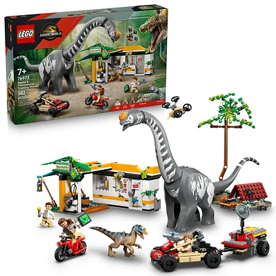 LEGO Jurassic World Raptor & Titanosaurus Tracking Mission Kids Toy for Boys & Girls, Ages 7+ -76973