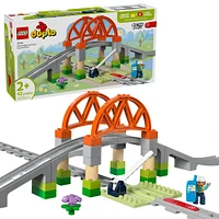 LEGO DUPLO Town Train Bridge and Tracks Expansion Set - 10 Extra Pieces of Train Tracks - 10426