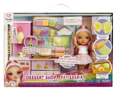 Rainbow High Littles Dessert Shop Playset + Small Doll (Pink 5.5")