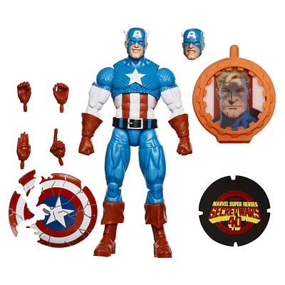 Marvel Legends Series Captain America, Avengers Retro Marvel Comics Secret Wars Collectible 6 Inch Action Figure