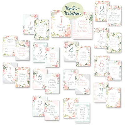 Itzy Ritzy Milestone Cards - Floral - English Edition